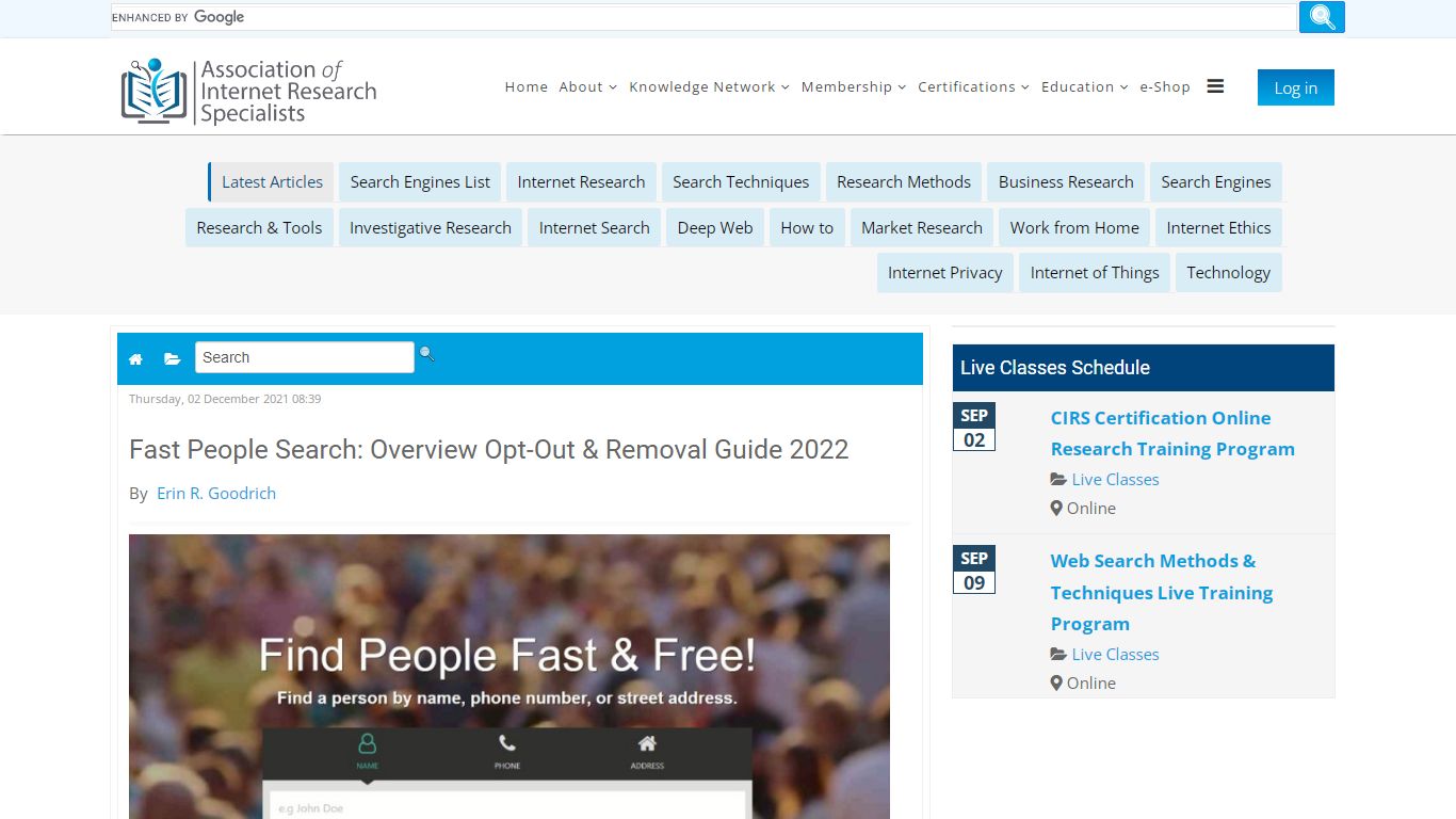 Fast People Search: Overview Opt-Out & Removal Guide 2022 - AOFIRS